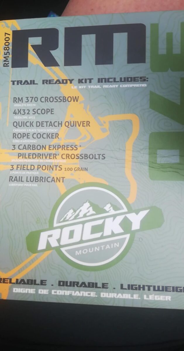 Arbalète Rocky Mountain RM-370 bien légère