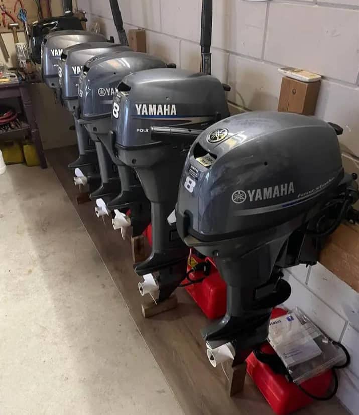 Various Yamaha engines used: 9.9; 25; 40; and others