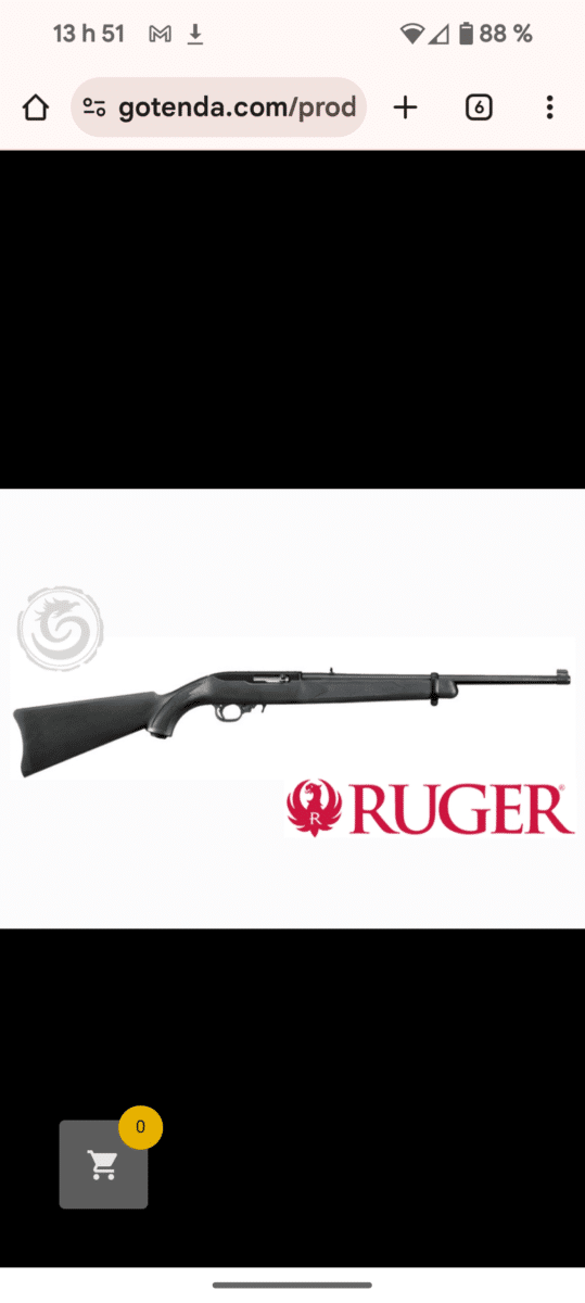 Ruger 10/22 syntetic noir