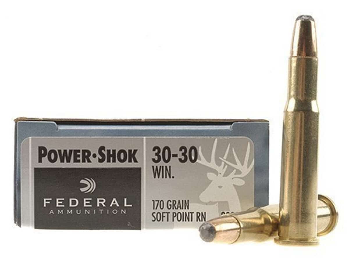 5 x Federal Power Shok 170GR, calibre 30-30 Win.